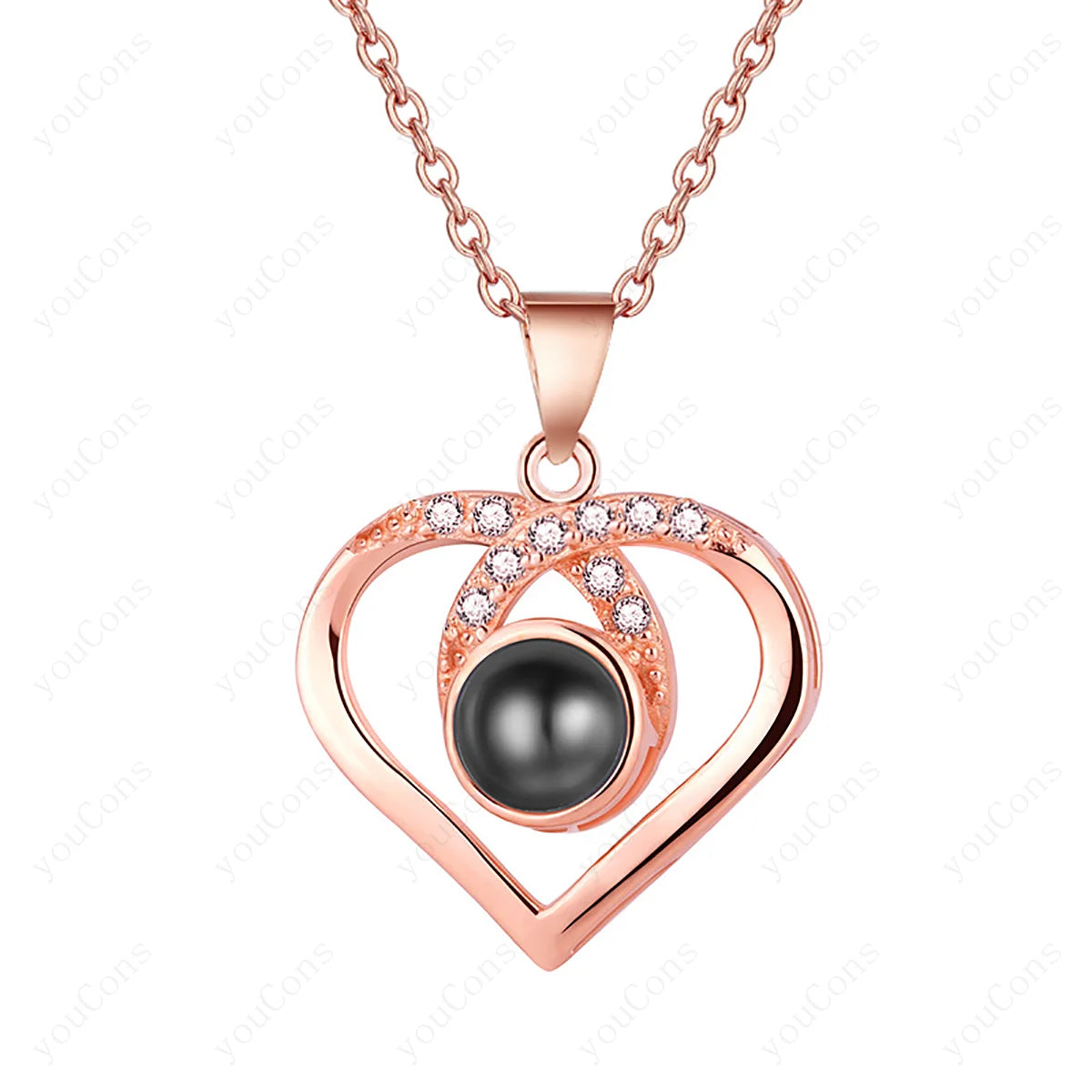 ❤️ Personalisierte Foto Projektions Halskette mit eigenem Bild – Edelstahl Halskette für Damen in verschiedenen Designs