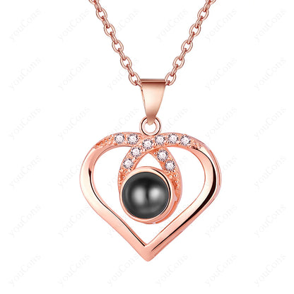 ❤️ Personalisierte Foto Projektions Halskette mit eigenem Bild – Edelstahl Halskette für Damen in verschiedenen Designs
