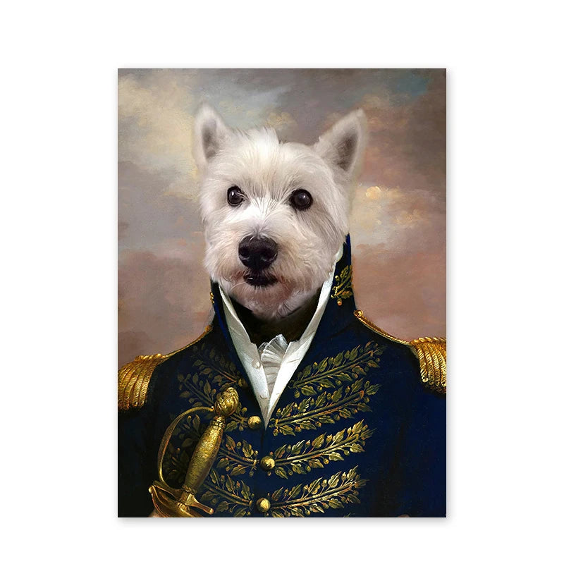 ✨ Personalisiertes Haustier-Portrait auf Leinwand – Königliches Hunde- & Katzenportrait im Renaissance-Stil