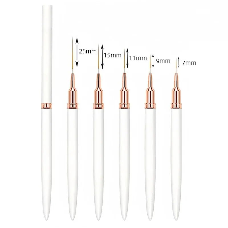 Professionelles 5-teiliges Nail Art Liner Brush Set – Präzision für kreative Nagelkunst
