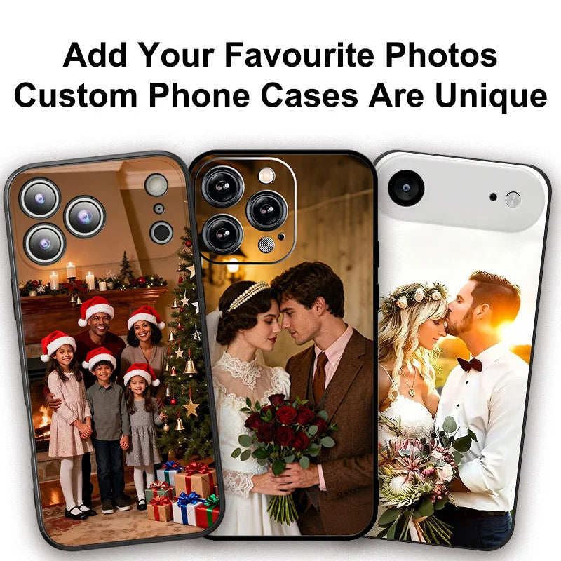✨ Maßgeschneiderte iPhone Hülle mit Foto – Personalisiertes Weihnachtsgeschenk für Familie & Paare