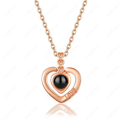 ❤️ Personalisierte Foto Projektions Halskette mit eigenem Bild – Edelstahl Halskette für Damen in verschiedenen Designs