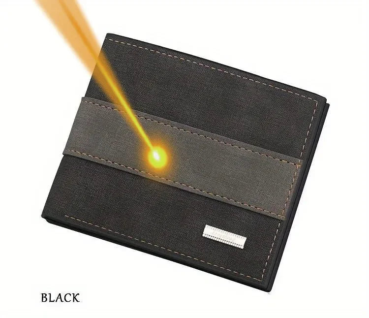 Personalisierte Herren-Geldbörse mit Namensgravur 🖤 Kleine Geldbörse aus Kunstleder im minimalistischen Design