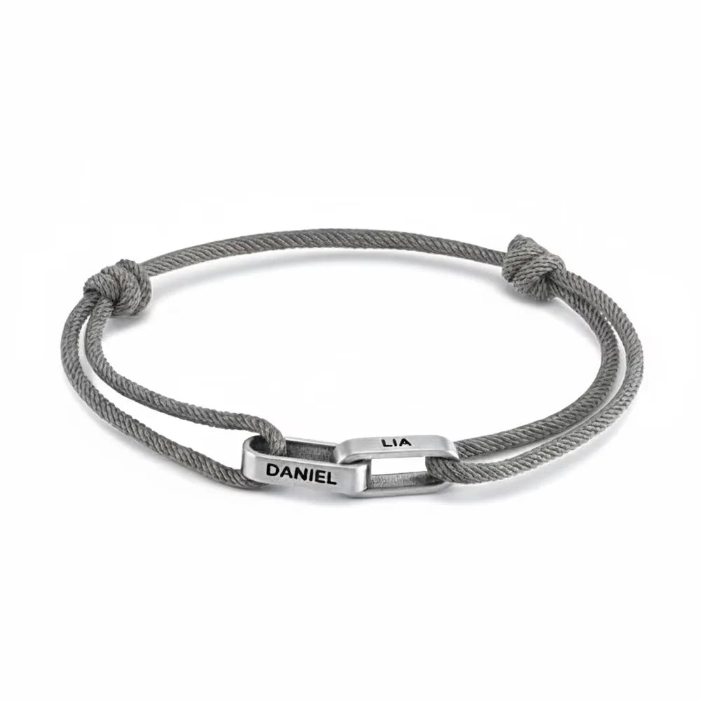 Personalisiertes Paar-Armband mit Gravur ❤️ Name & Datum auf Edelstahl-Armband für Partner