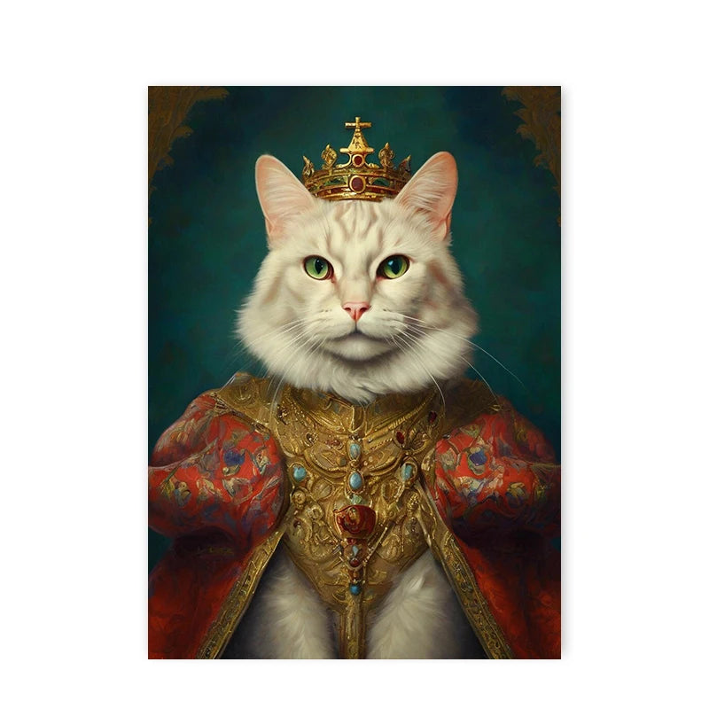 ✨ Personalisiertes Haustier-Portrait auf Leinwand – Königliches Hunde- & Katzenportrait im Renaissance-Stil