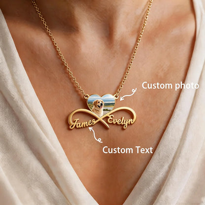 ❤️ Personalisierte Infinity Doppel-Namenskette aus Edelstahl – Individuelle Partnerkette mit zwei Namen