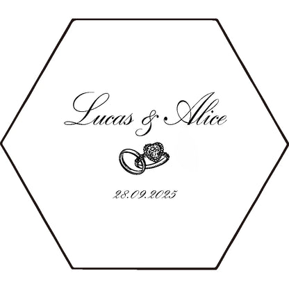 ✨ Personalisierte sechseckige Ringbox – Individuelle Acryl-Ringträgerbox für Verlobung & Hochzeit
