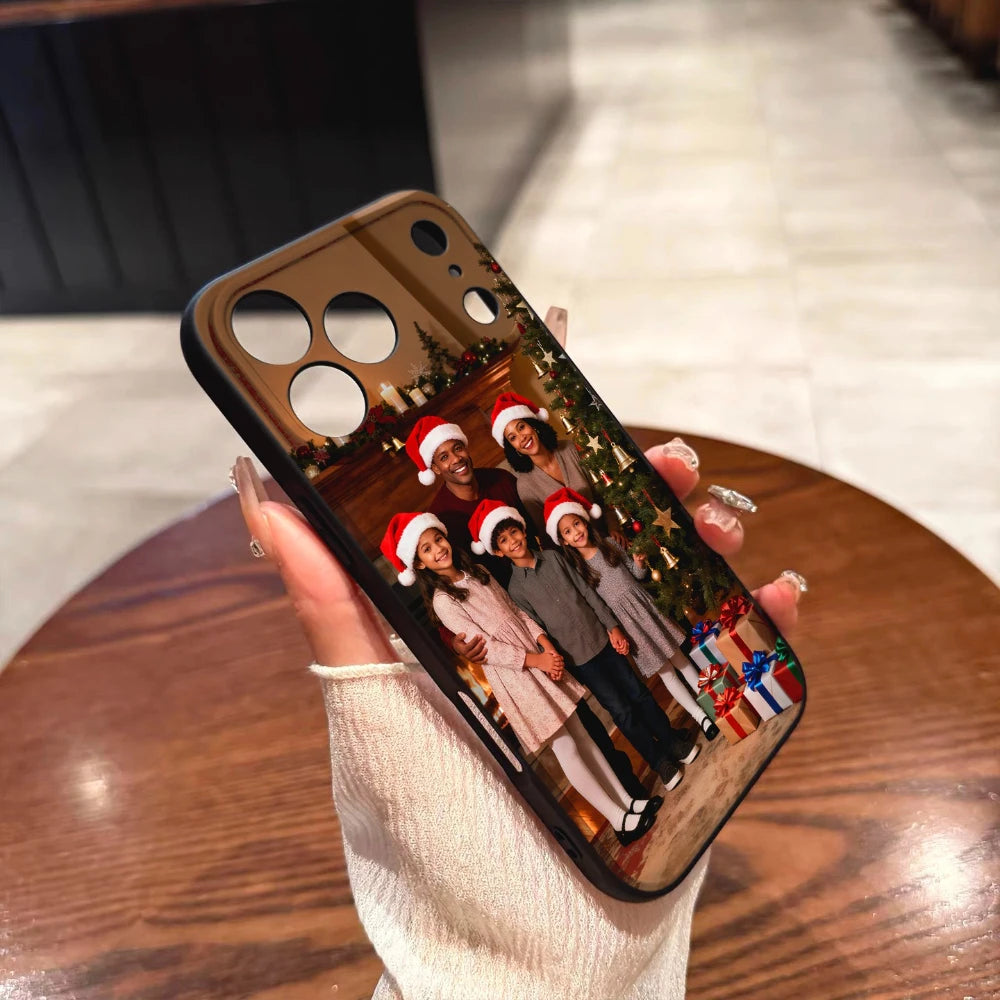 ✨ Maßgeschneiderte iPhone Hülle mit Foto – Personalisiertes Weihnachtsgeschenk für Familie & Paare