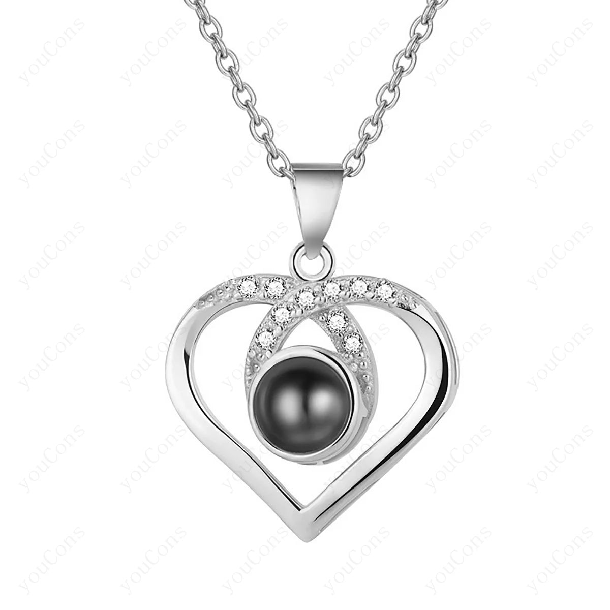 ❤️ Personalisierte Foto Projektions Halskette mit eigenem Bild – Edelstahl Halskette für Damen in verschiedenen Designs