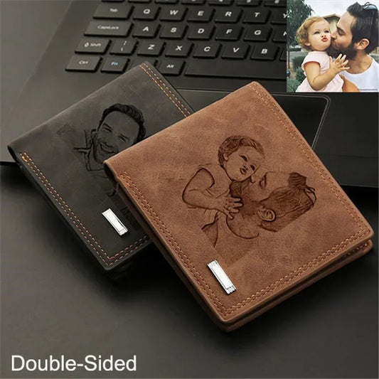 Personalisierte Herren-Geldbörse mit Foto & Text 🖤 Geldbörse aus Kunstleder mit individueller Gravur