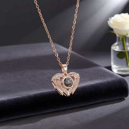 ❤️ Personalisierte Foto Projektions Halskette mit eigenem Bild – Edelstahl Kette für Damen in verschiedenen Designs