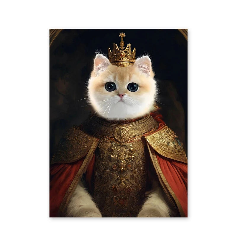 ✨ Personalisiertes Haustier-Portrait auf Leinwand – Königliches Hunde- & Katzenportrait im Renaissance-Stil