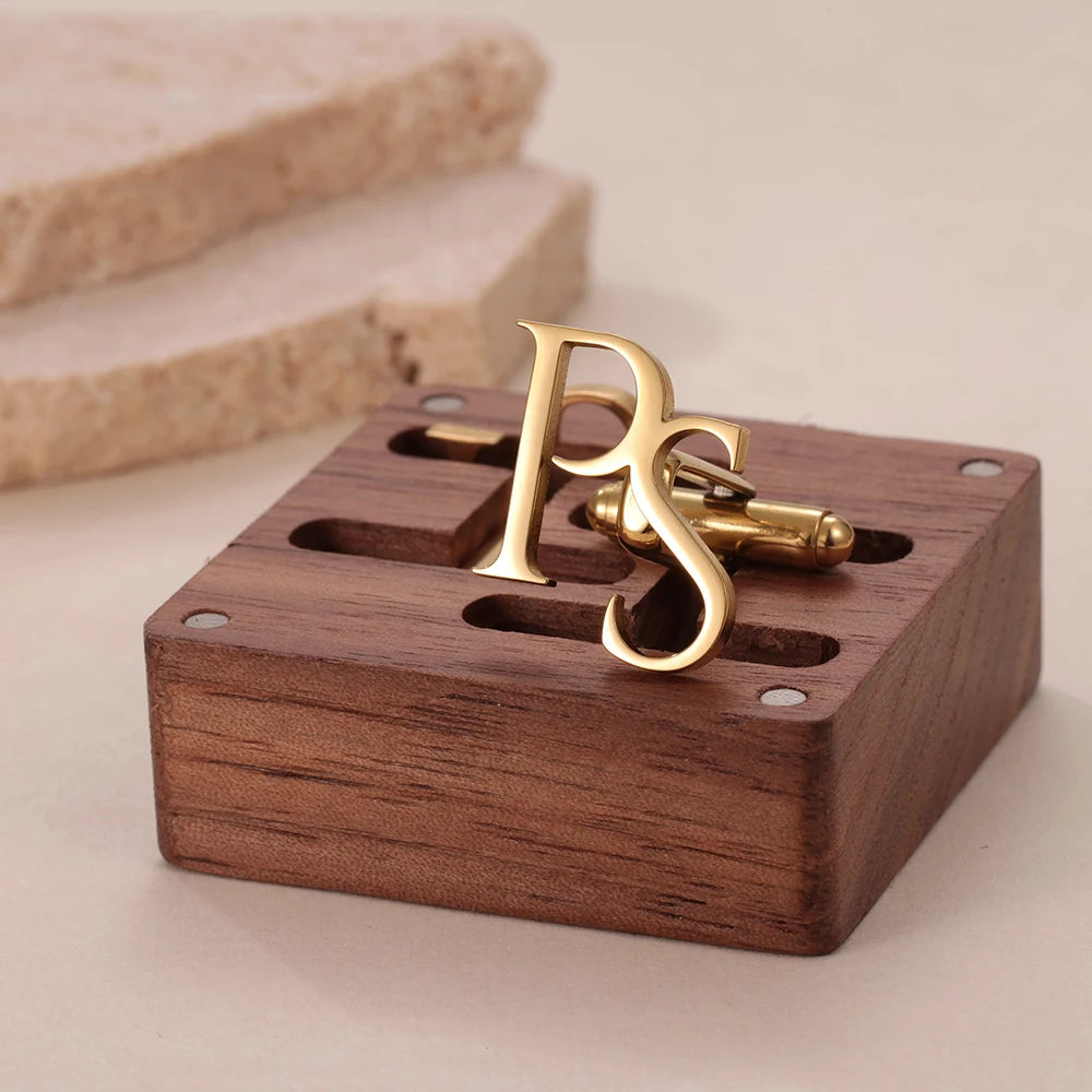 💎 Personalisierte Monogramm Manschettenknöpfe mit Initialen (2er Set) – 👔 Gravierte Edelstahl Manschettenknöpfe für Herren – 🎁 Romantisches Geschenk zum Valentinstag