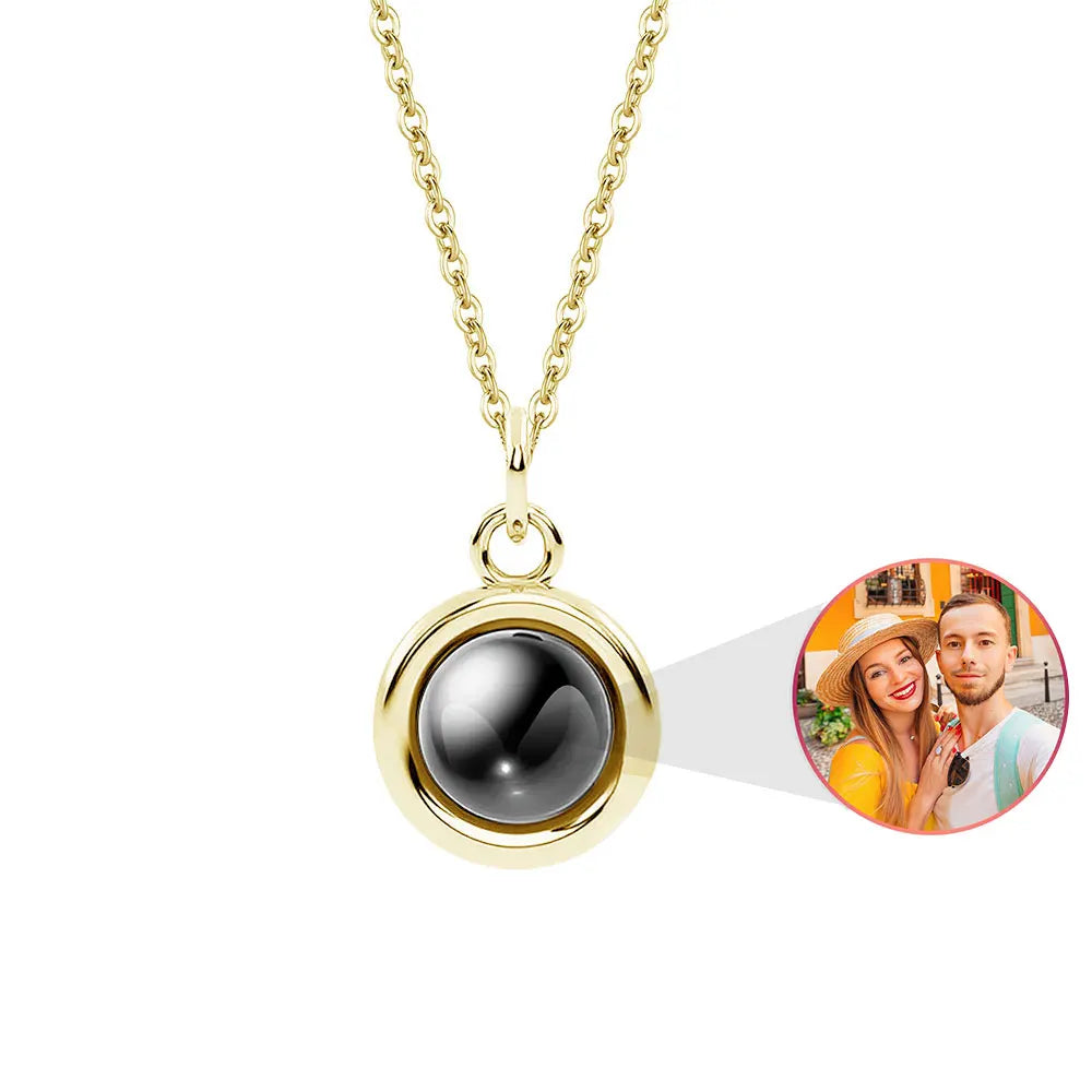 💖 Personalisierte Foto Halskette mit Bild im Inneren – 🐾 Projektionskette mit eigenem Foto – 🎁 Emotionales Geschenk für Frauen & Männer