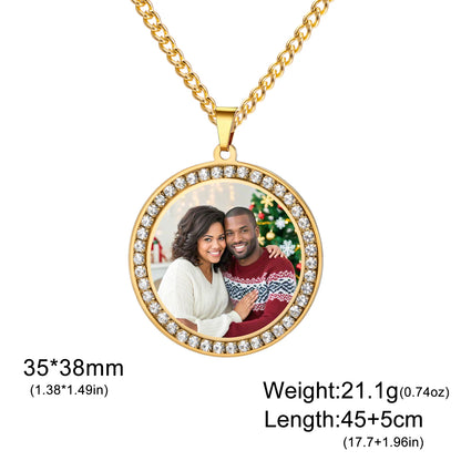 Personalisierte Halskette mit Foto 💕 Individueller Foto-Anhänger aus Edelstahl in Gold, Silber oder Schwarz