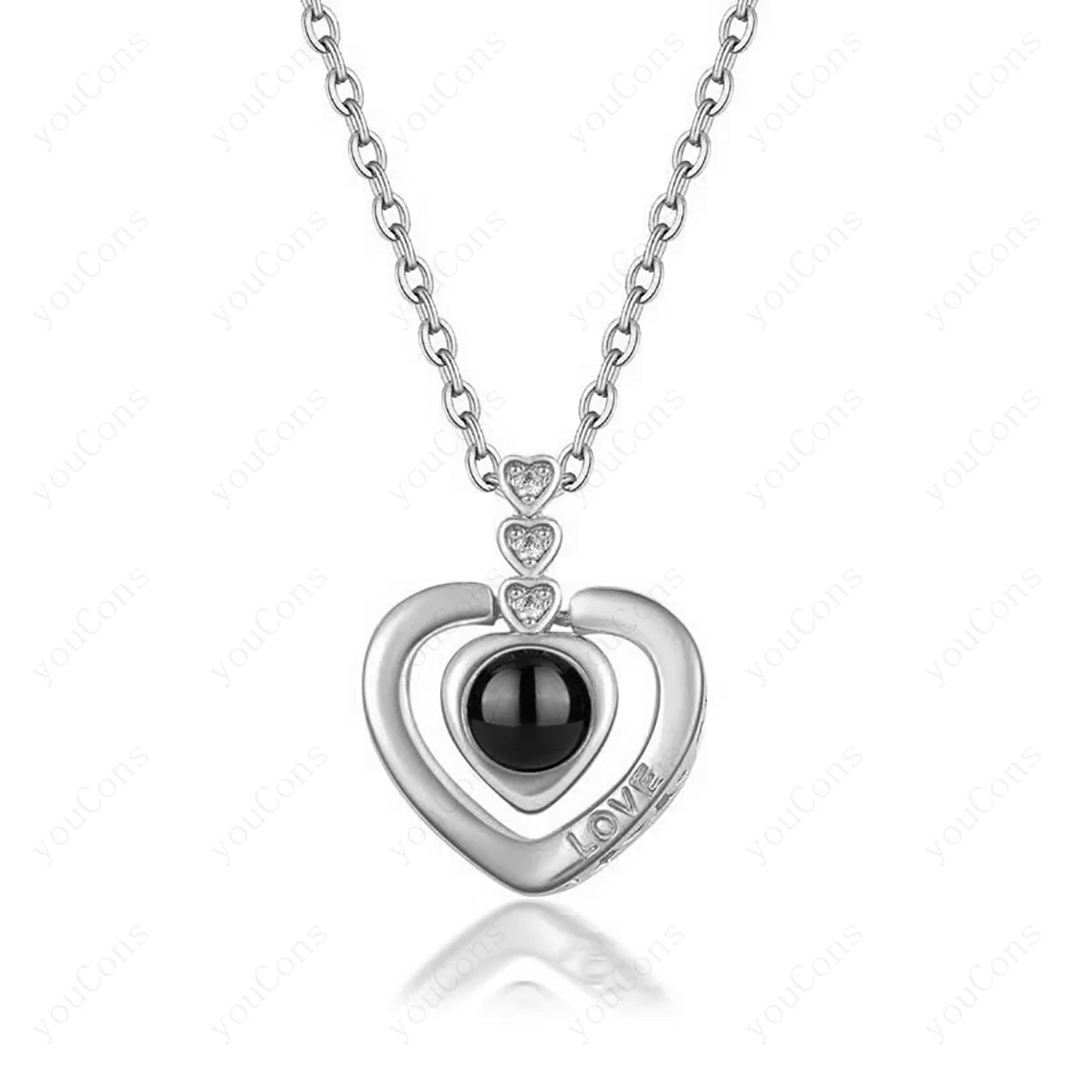 ❤️ Personalisierte Foto Projektions Halskette mit eigenem Bild – Edelstahl Halskette für Damen in verschiedenen Designs