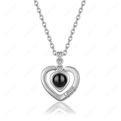 ❤️ Personalisierte Foto Projektions Halskette mit eigenem Bild – Edelstahl Halskette für Damen in verschiedenen Designs