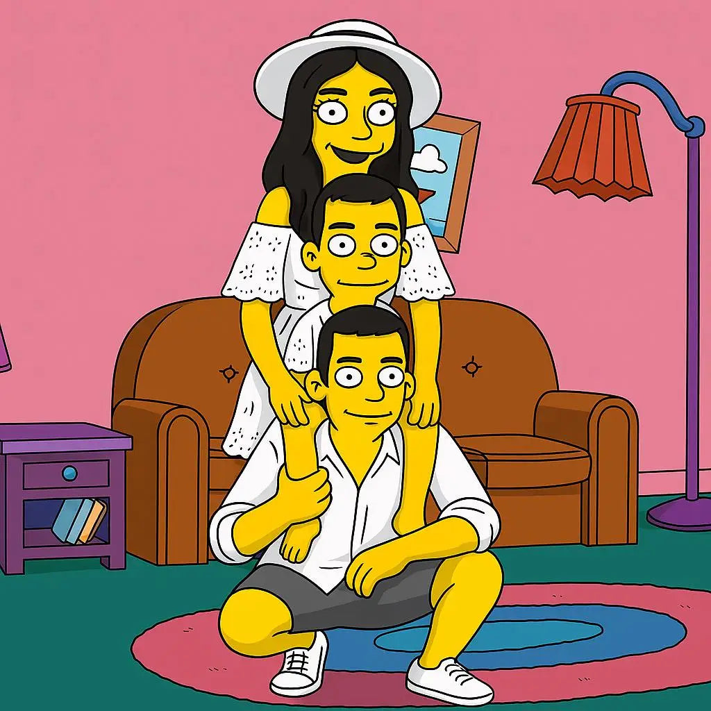 🎨 Personalisiertes Simpsons Familienportrait nach Foto – 👨‍👩‍👧 Cartoon Zeichnung für Paare & Familie – 🎁 Einzigartige Geschenkidee