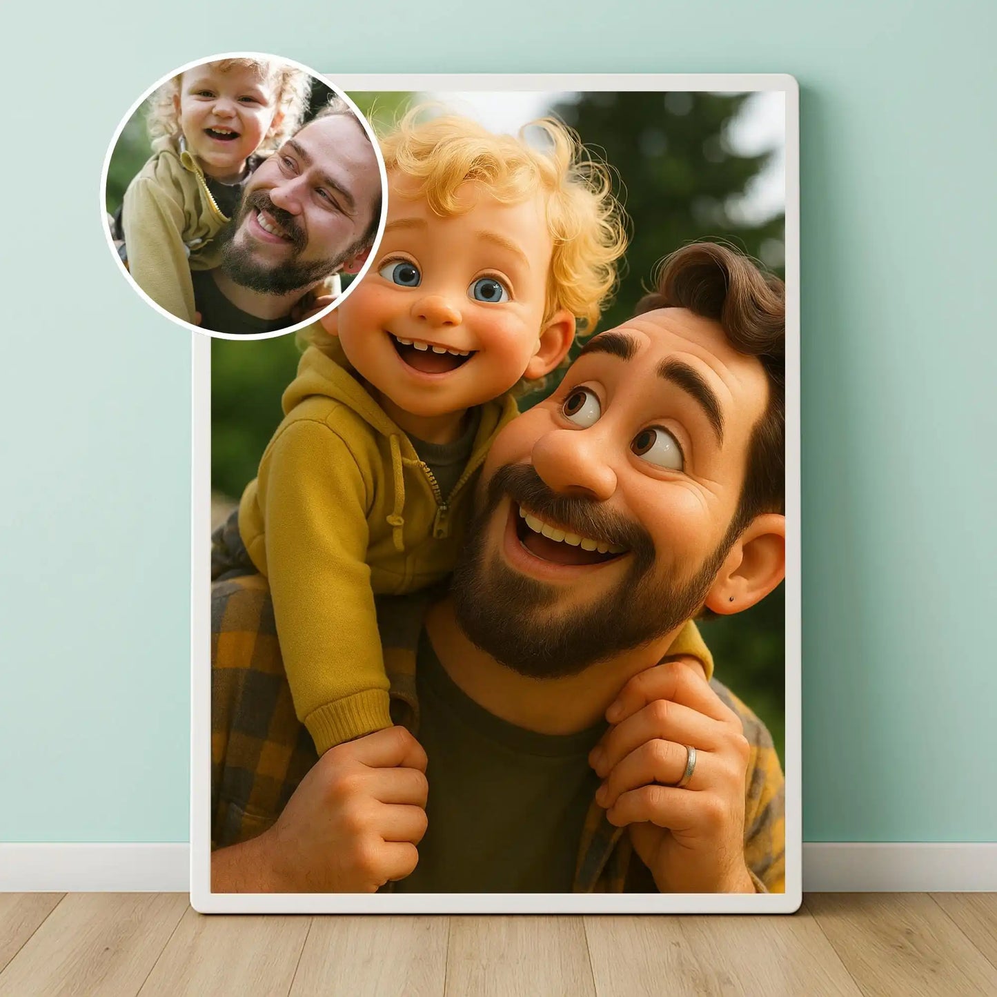 🎨 Personalisiertes Cartoon-Porträt aus Foto – Einzigartige Wandkunst mit Persönlichkeit