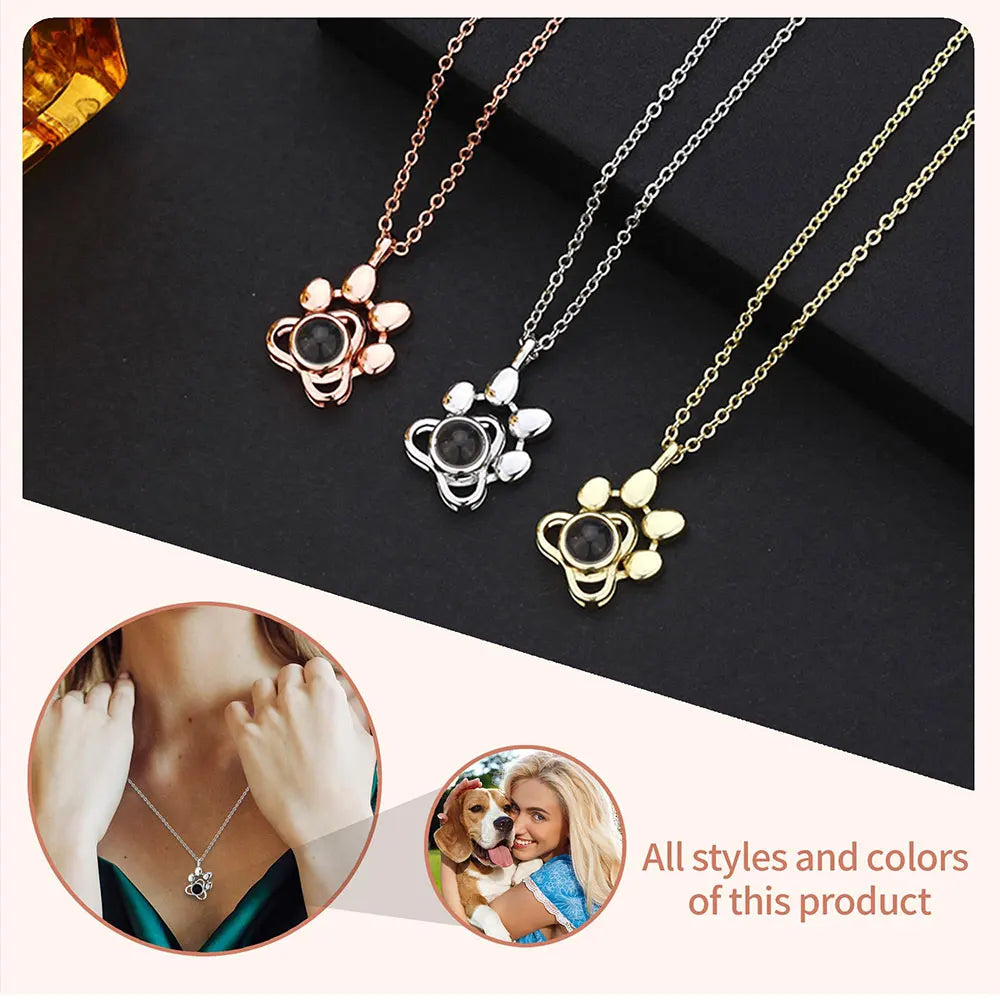 💖 Personalisierte Foto Halskette mit Bild im Inneren – 🐾 Projektionskette mit eigenem Foto – 🎁 Emotionales Geschenk für Frauen & Männer