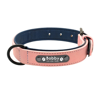 🐶 Personalisiertes Leder-Hundehalsband mit Leine – Halsband & Führleine im Set