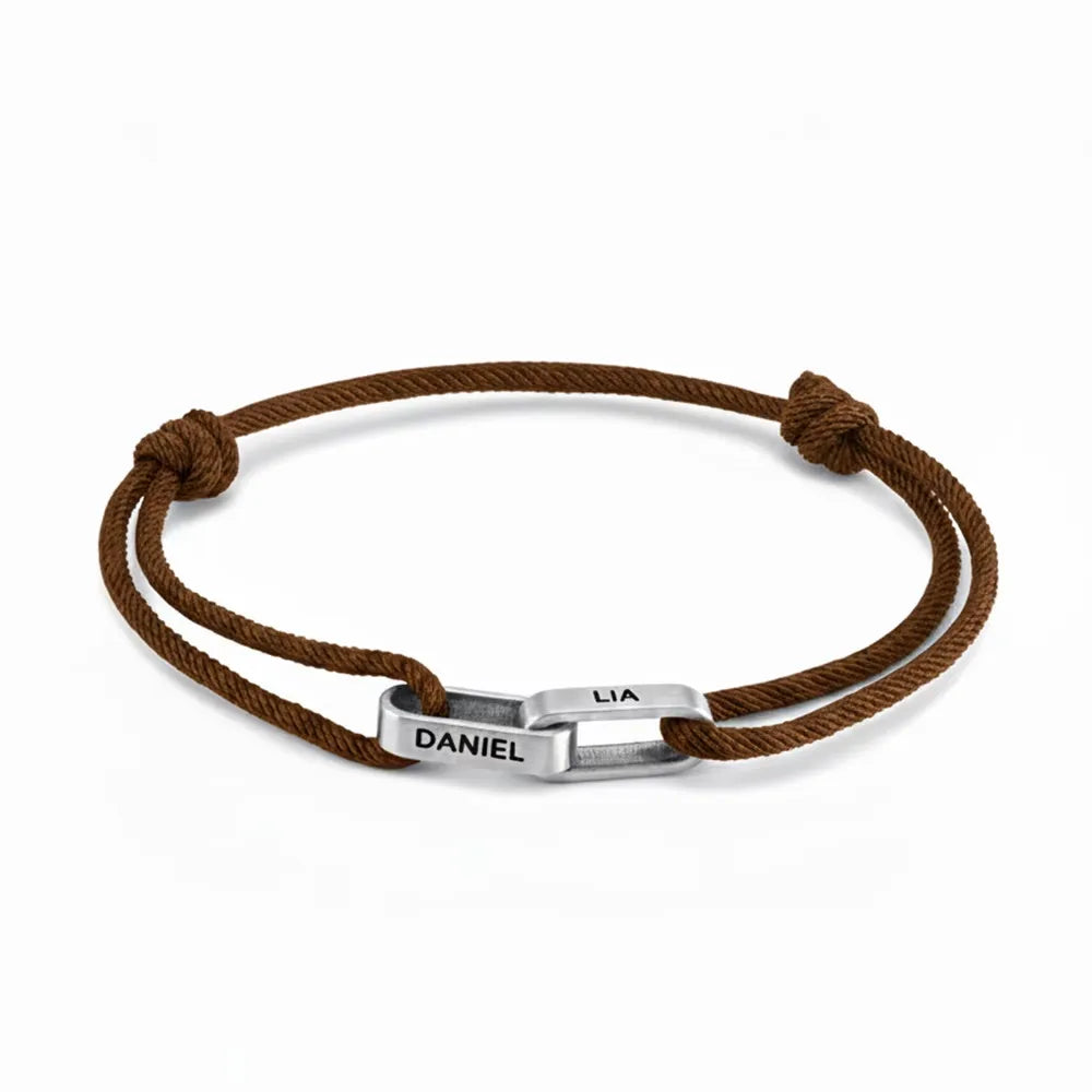 Personalisiertes Paar-Armband mit Gravur ❤️ Name & Datum auf Edelstahl-Armband für Partner