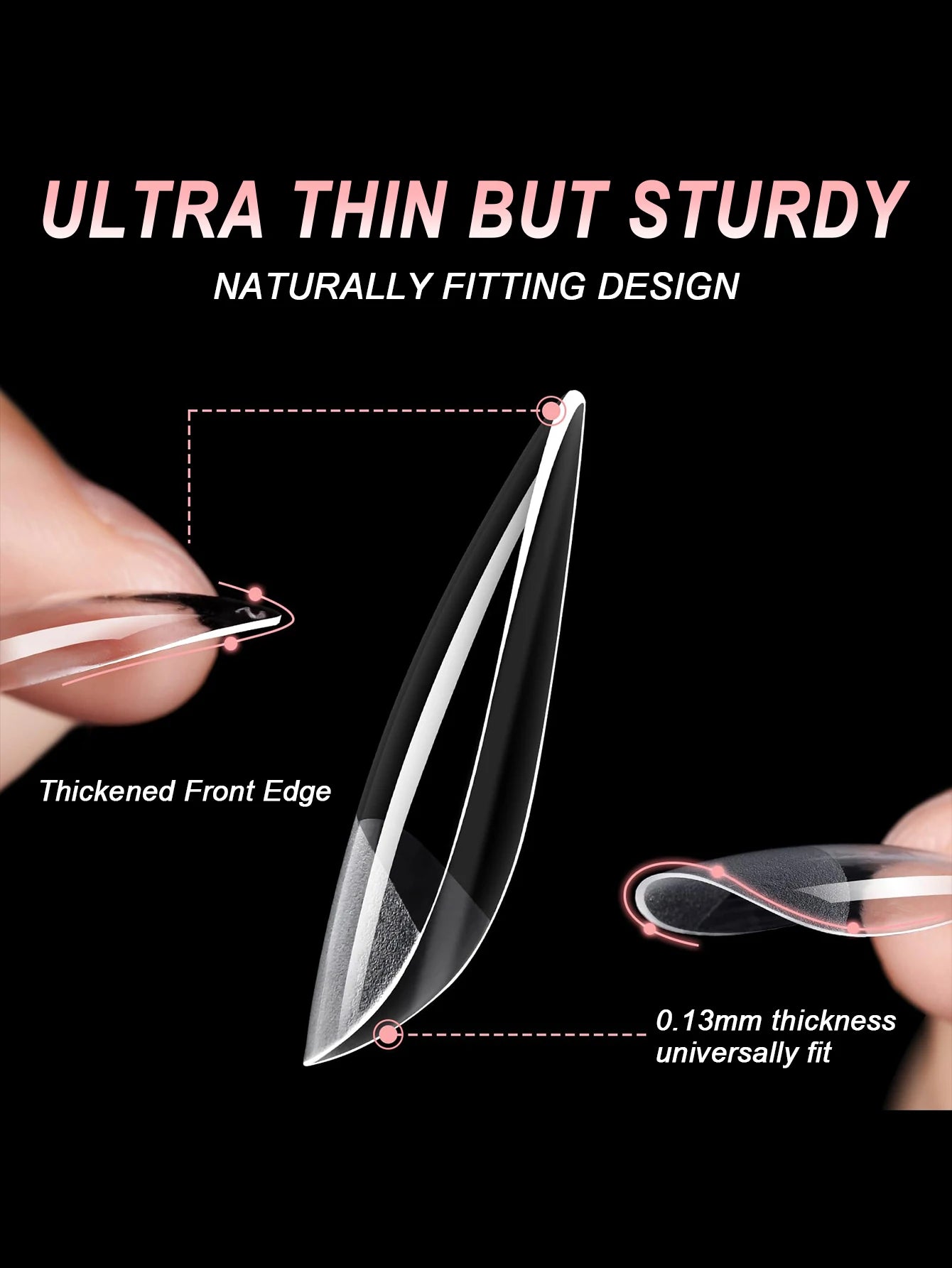 600 Stück Mandel-Nagelspitzen – Weiche Full-Cover-Gelnägel für professionelle & DIY-Maniküre