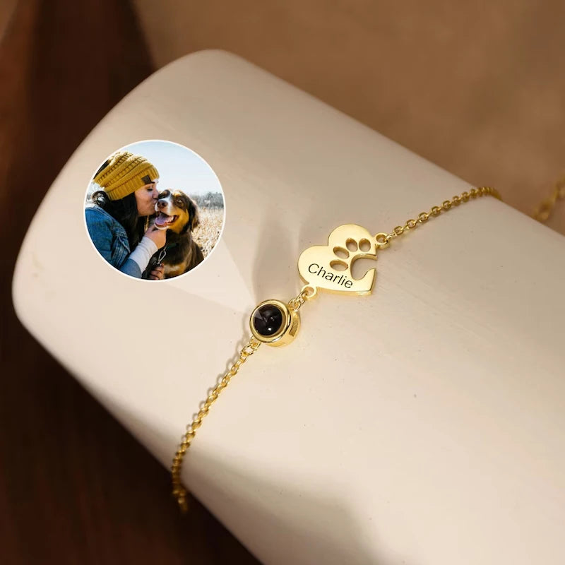 💖 Personalisiertes Foto Armband mit Name – 📸 Projektionsarmband mit Bild im Inneren – 🎁 Emotionales Geschenk für Frauen & beste Freunde