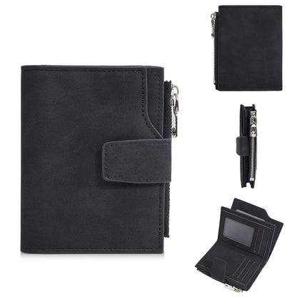 Personalisierte Herren-Geldbörse mit Namensgravur 🖤 Kurze Geldbörse aus Kunstleder mit Münzfach