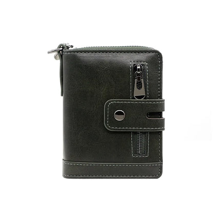 Personalisierte Herren-Geldbörse mit Namensgravur 🖤 Vintage Portemonnaie aus Kunstleder mit Münz- & Fotofach