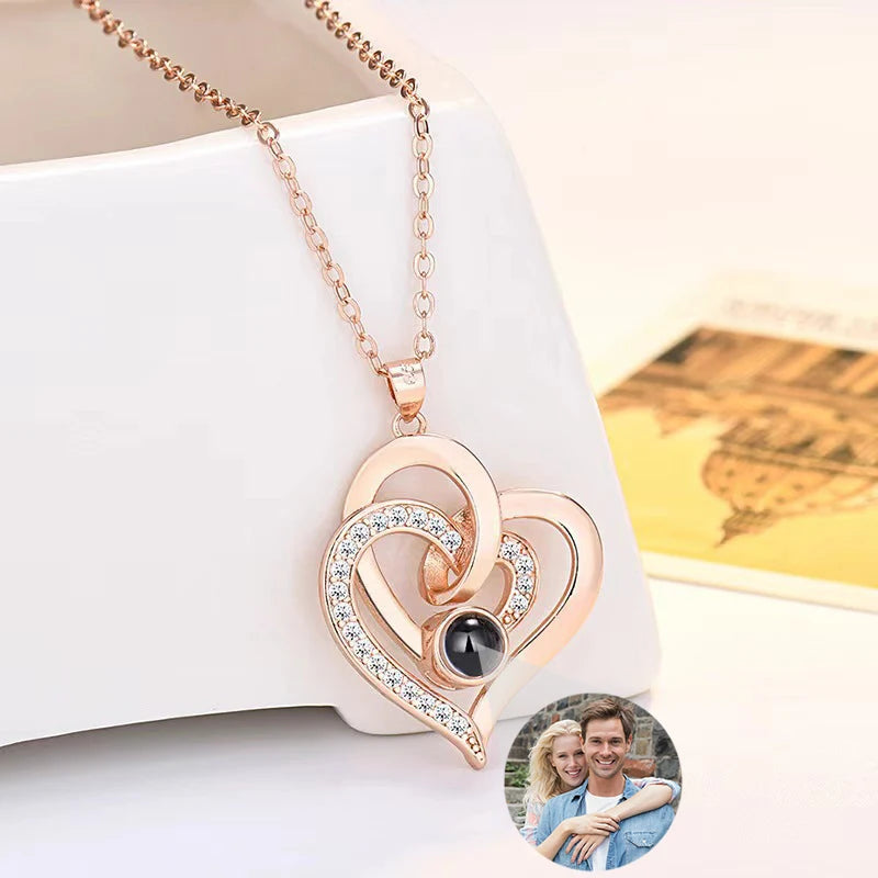 ✨ Personalisierte Foto-Projektions-Halskette – Individuelle Bild-Halskette als Geschenk für Mutter & Freundin