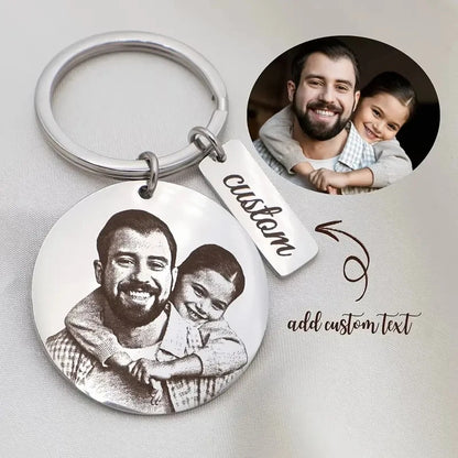 🔑 Personalisierter Foto Schlüsselanhänger mit Gravur – 📸 Edelstahl Anhänger mit Bild & Namen – 🎁 Individuelles Geschenk für Familie & Partner