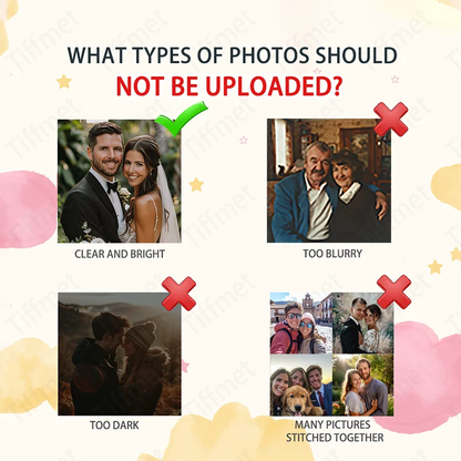 ❤️ Personalisierte Foto Projektions Halskette mit eigenem Bild – Herz Anhänger aus Edelstahl mit schwarzer Rosen Geschenkbox für Damen