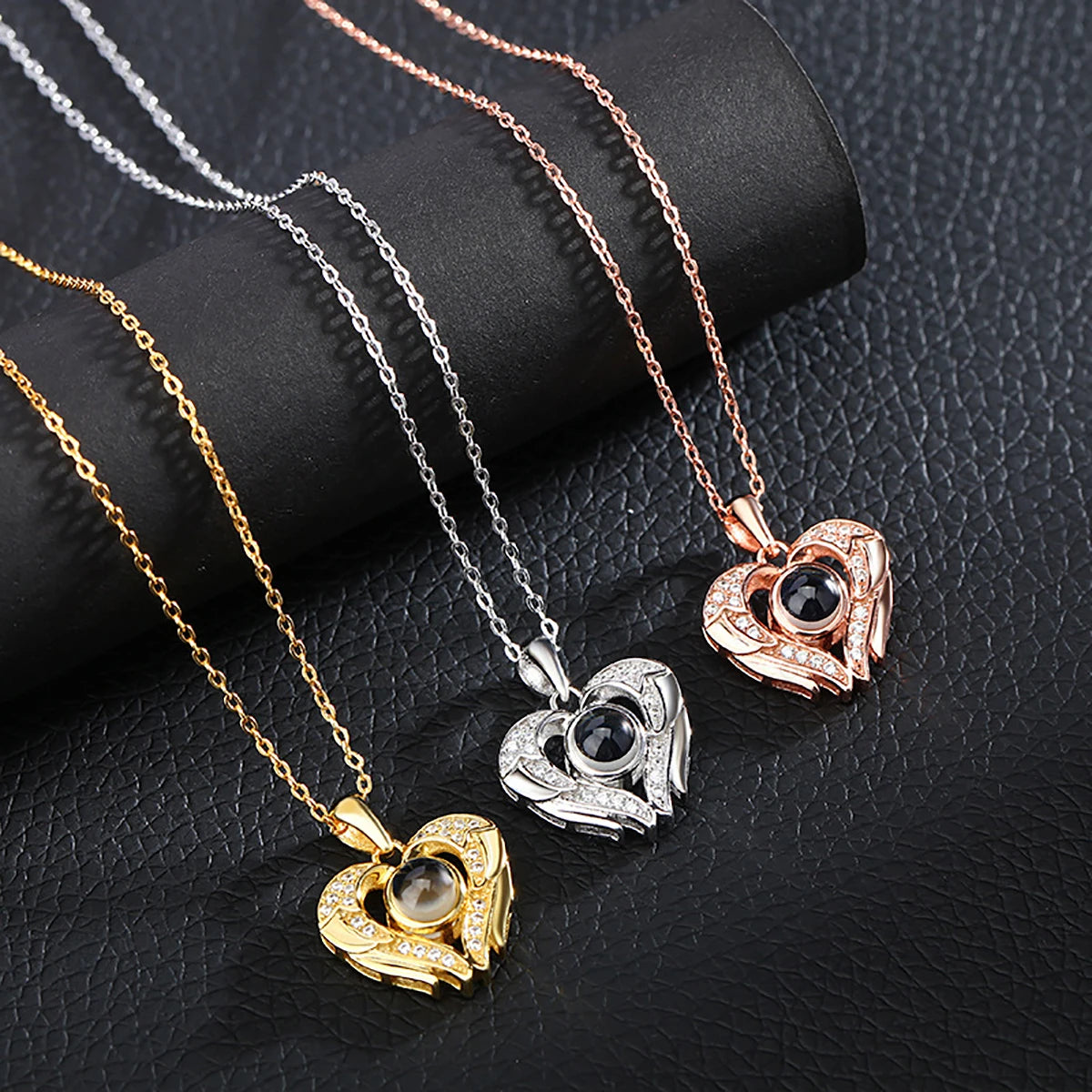 ❤️ Personalisierte Foto Projektions Halskette mit eigenem Bild – Edelstahl Kette für Damen in verschiedenen Designs