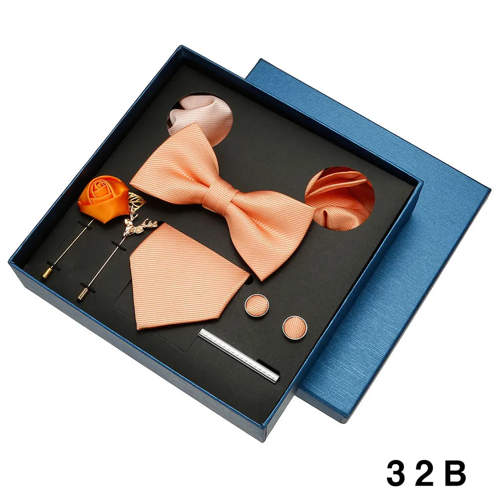 👔 Krawatte Set Herren mit Einstecktuch & Manschettenknöpfen – 🎁 Elegante Krawatte für Hochzeit & Business – ✨ Geschenkset für Männer