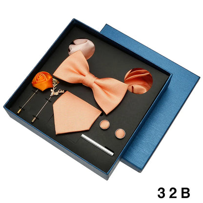 👔 Krawatte Set Herren mit Einstecktuch & Manschettenknöpfen – 🎁 Elegante Krawatte für Hochzeit & Business – ✨ Geschenkset für Männer