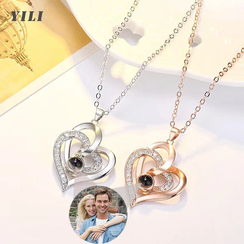 ✨ Personalisierte Foto-Projektions-Halskette – Individuelle Bild-Halskette als Geschenk für Mutter & Freundin