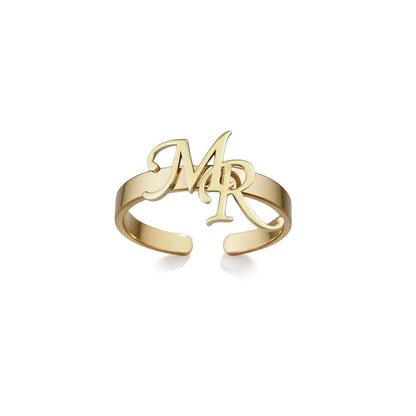 ❤️ Personalisierter Initialen Ring aus Edelstahl – Individueller Damenring mit Buchstaben als romantisches Geschenk