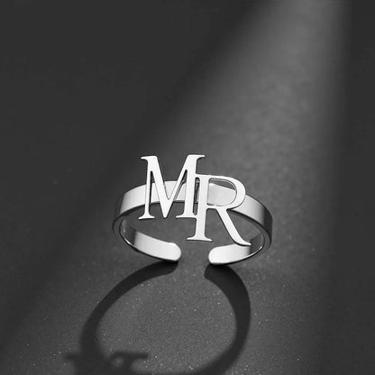 ❤️ Personalisierter Initialen Ring aus Edelstahl – Individueller Damenring mit Buchstaben als romantisches Geschenk
