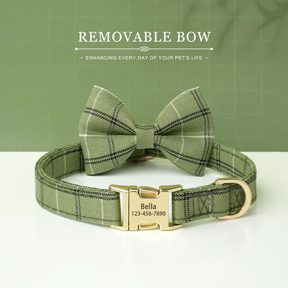 🐶 Personalisiertes Hundehalsband mit Fliege & Gravur – Name + Telefonnummer