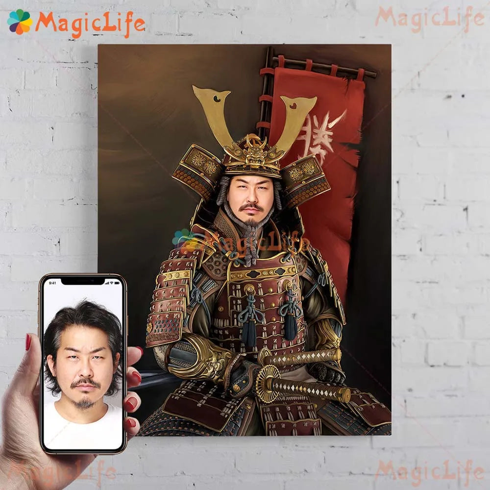 ✨ Personalisiertes Männer König & Prinz Portrait Poster – Vintage Leinwand Wandkunst