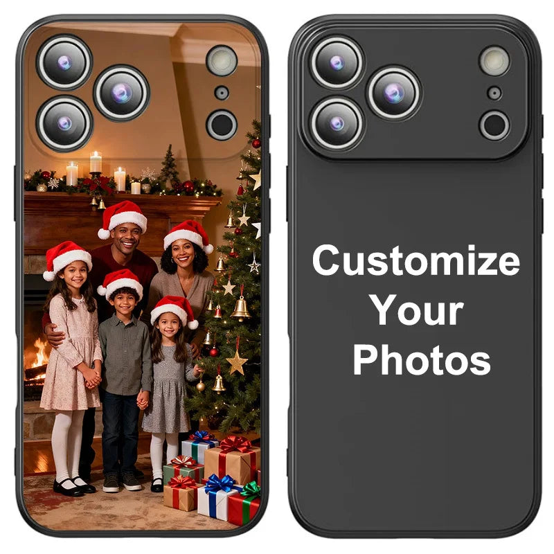 ✨ Maßgeschneiderte iPhone Hülle mit Foto – Personalisiertes Weihnachtsgeschenk für Familie & Paare