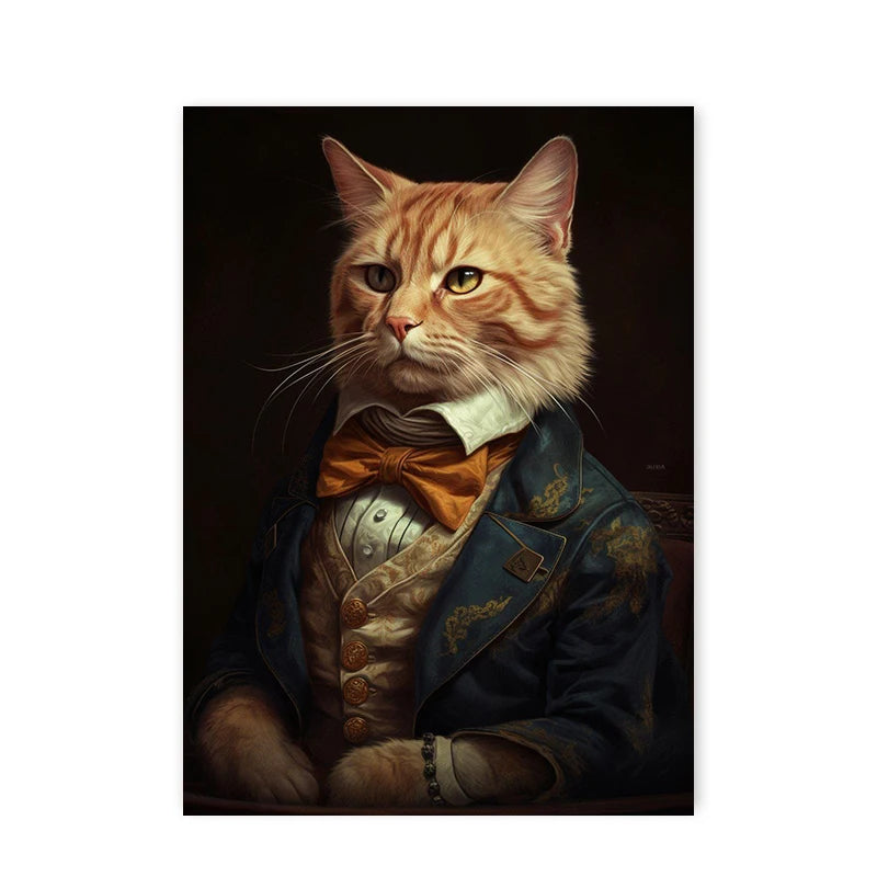 ✨ Personalisiertes Haustier-Portrait auf Leinwand – Königliches Hunde- & Katzenportrait im Renaissance-Stil