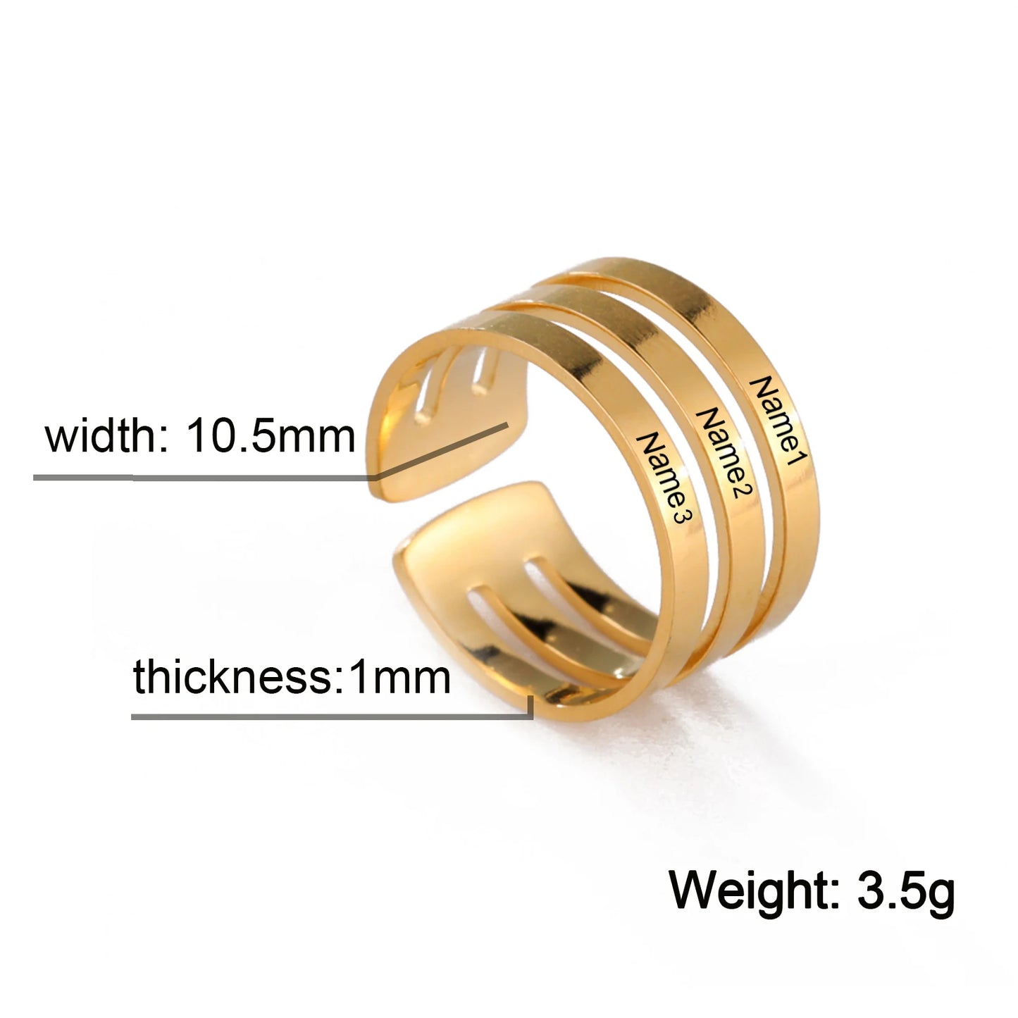 ✨ Personalisierter Ring mit Gravur – Namensring aus Edelstahl für Paare, Geschenk für Liebe & Familie