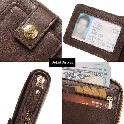 Personalisierte Herren-Geldbörse mit Namensgravur 🖤 Kurze Geldbörse aus Kunstleder mit Münzfach