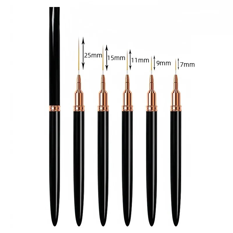 Professionelles 5-teiliges Nail Art Liner Brush Set – Präzision für kreative Nagelkunst