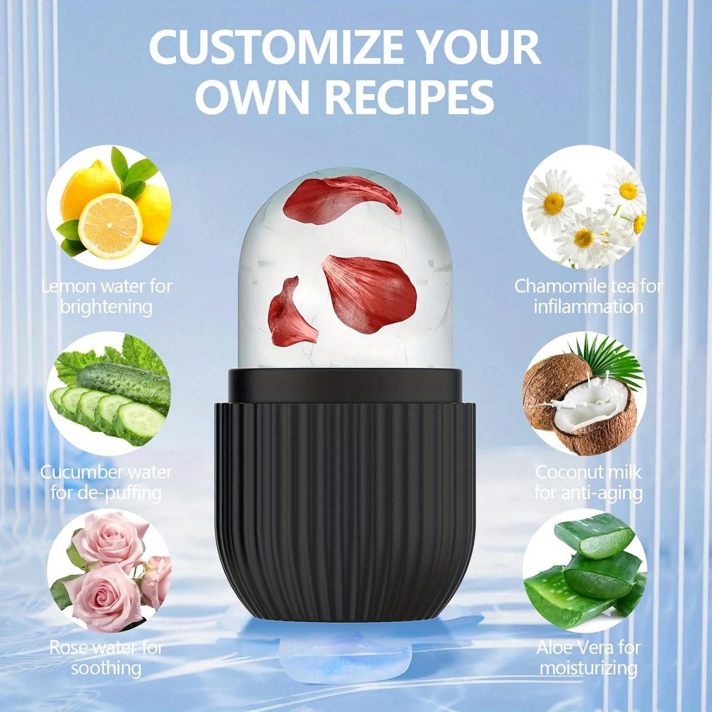 Silikon Ice Ball Gesichtsmassager – Kühlender Beauty-Ice-Roller für frisches, strahlendes Hautgefühl