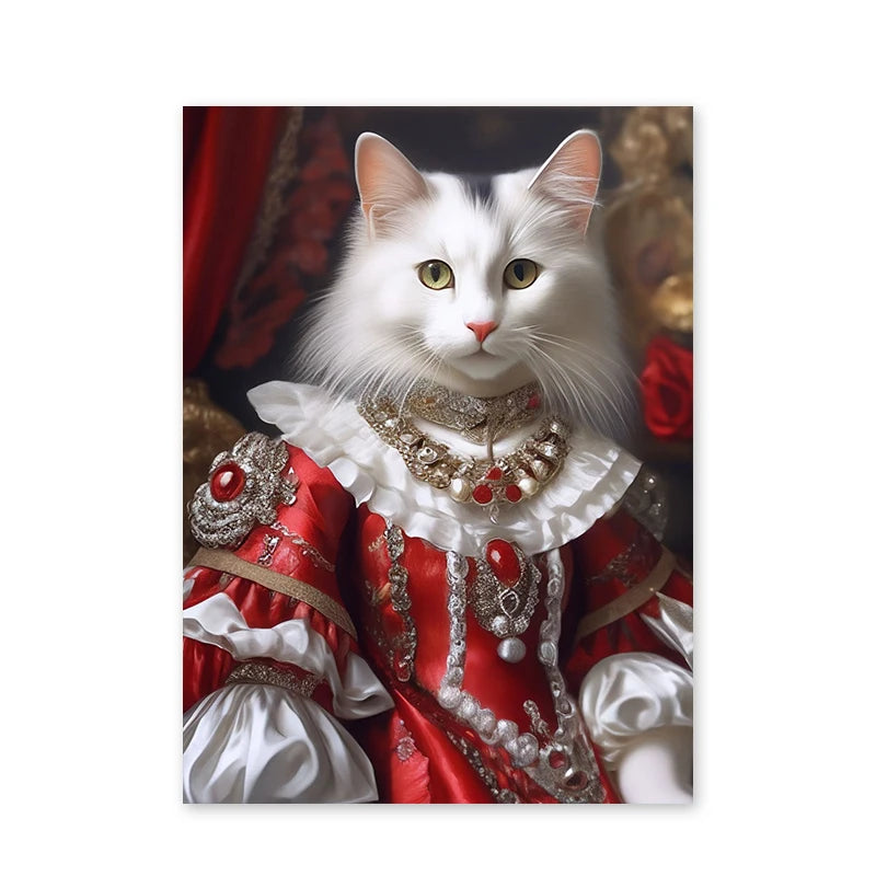 ✨ Personalisiertes Haustier-Portrait auf Leinwand – Königliches Hunde- & Katzenportrait im Renaissance-Stil
