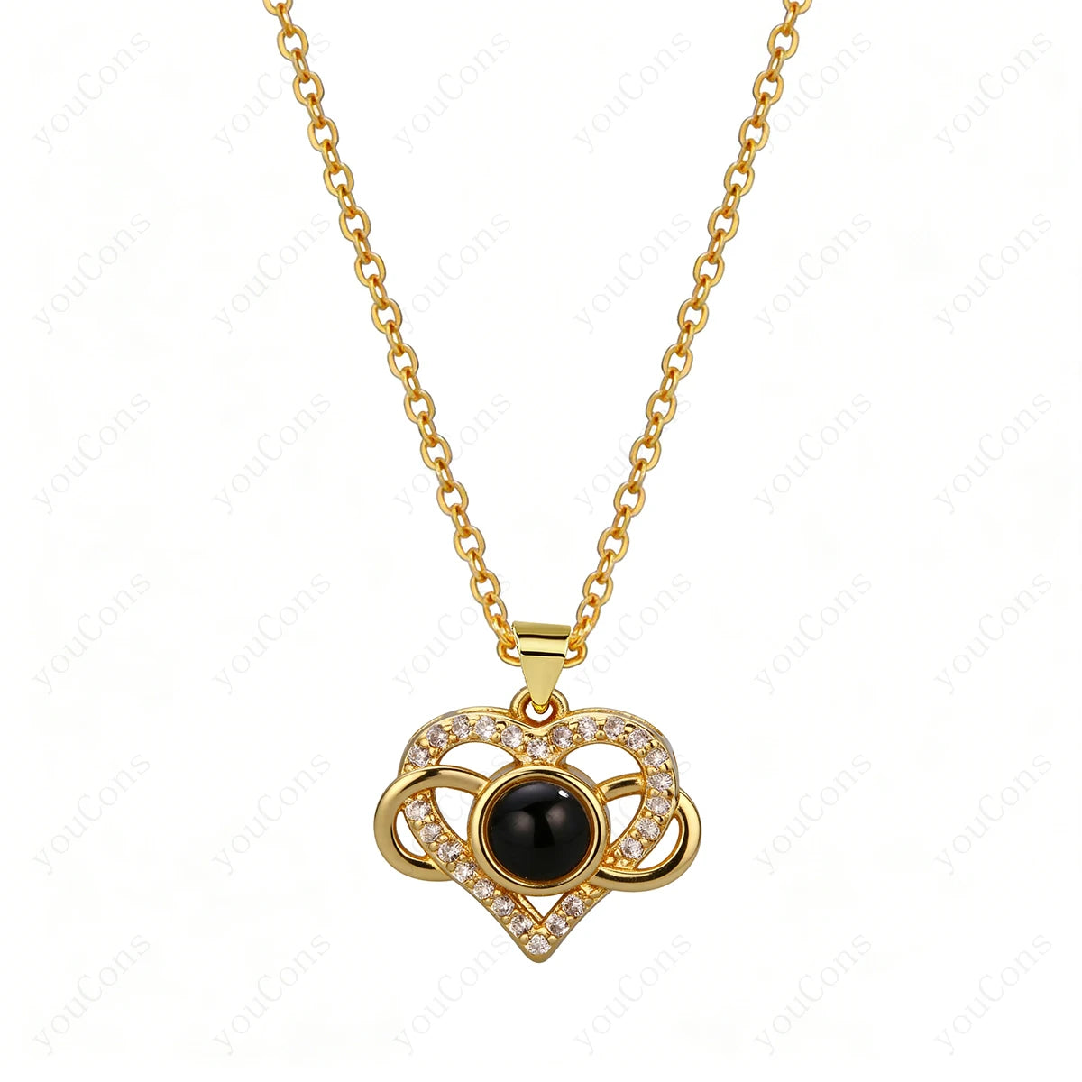 ❤️ Personalisierte Foto Projektions Halskette mit eigenem Bild – Edelstahl Kette für Damen in verschiedenen Designs