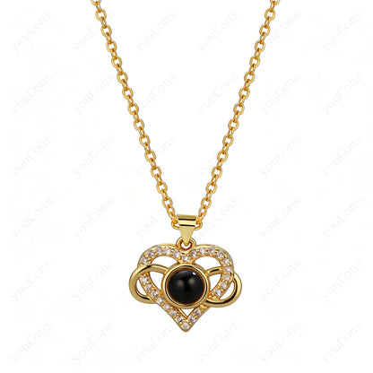 ❤️ Personalisierte Foto Projektions Halskette mit eigenem Bild – Edelstahl Kette für Damen in verschiedenen Designs